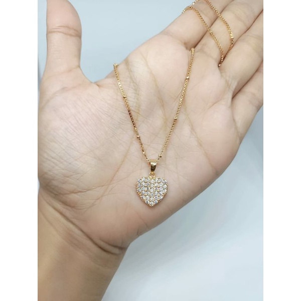 kalung itali jedar +liontin love mp full / kalung perak asli silver925 lapis emas kalung fashion