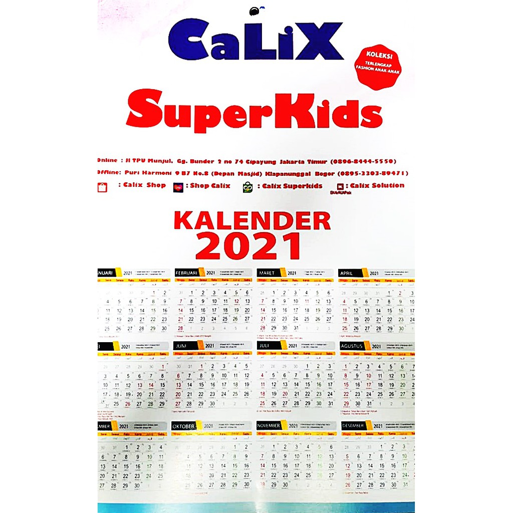 Kalender 2021 Calix Superkids