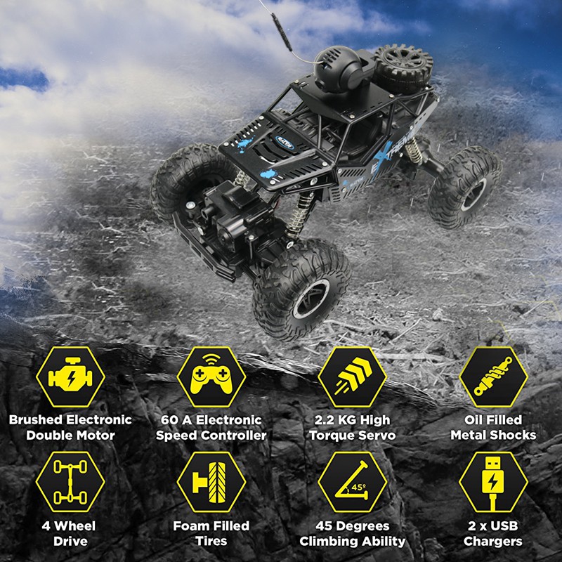 HD Aerial Cross-country Climbing RC Car with 720P Wifi Camera and Real-Time Video Camera Functions