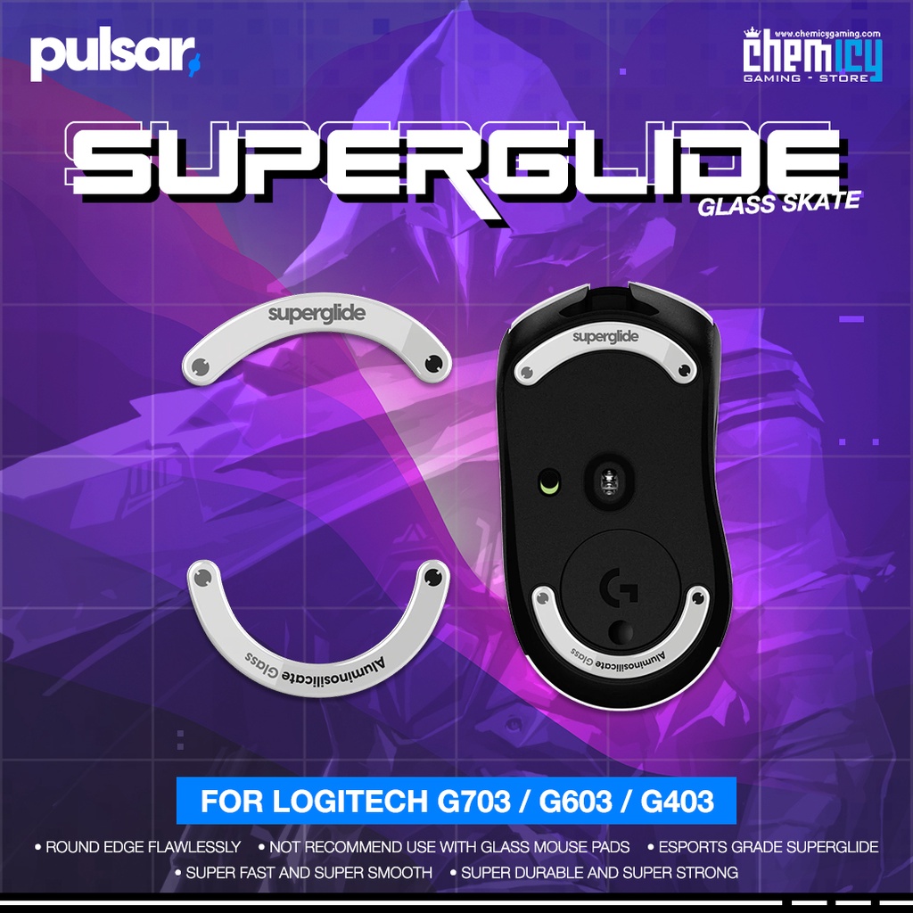 Pulsar Superglide Glass Skates for G703 / G603 / G403 Gaming Mouse