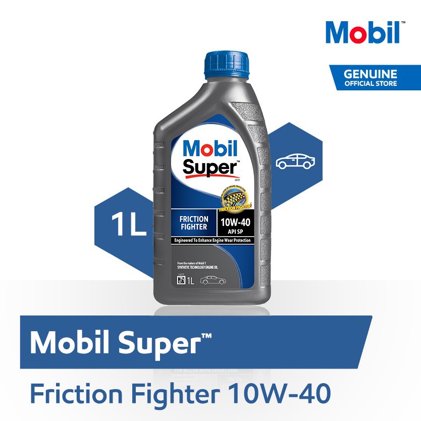 Oli Mobil Super Friction Fighter MOBIL ONE 10W 40 API SP 1 Ltr ASLI