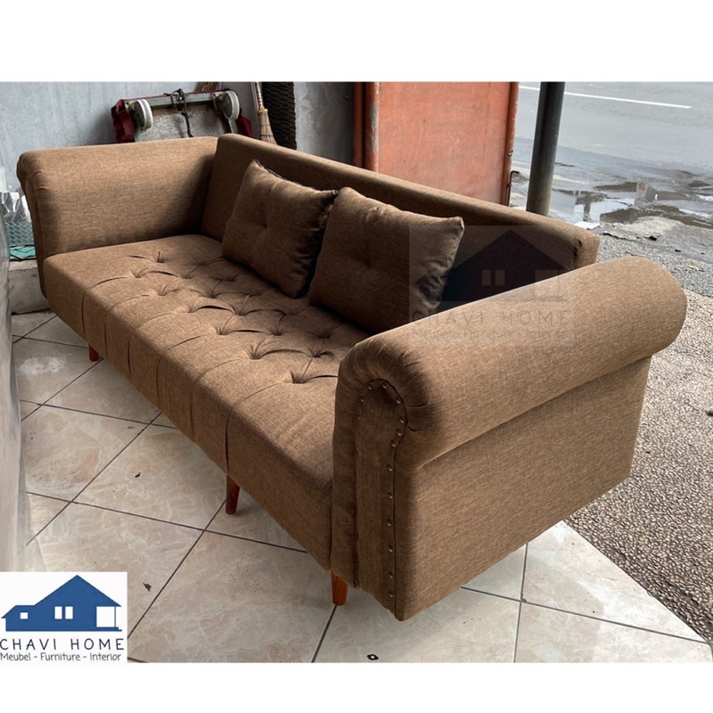 sofa single 3 dudukan sofa tamu classic panjang 210cm mewah scandinavian termurah