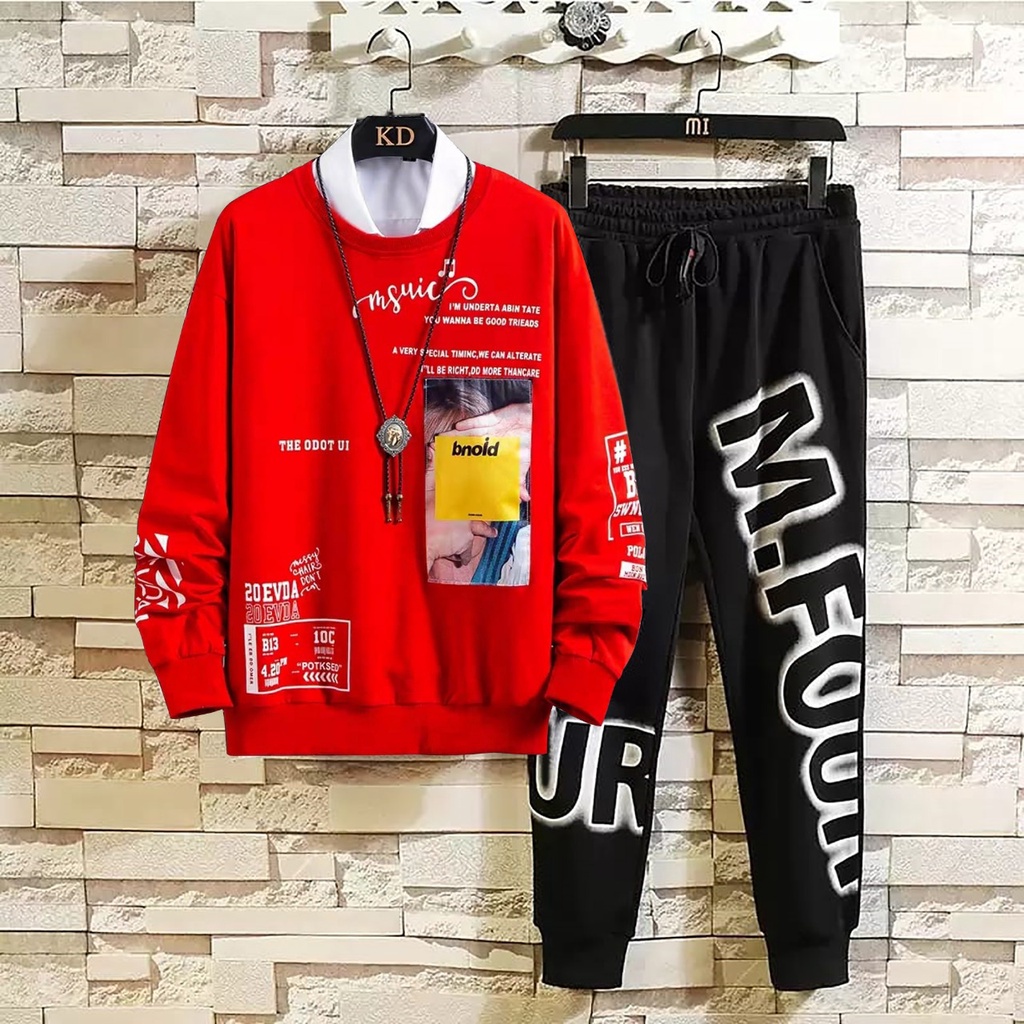 SETELAN BNOID / MUKZHOP / sweater / crewneck / baju / celana pria