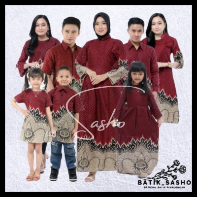 Batik Couple Keluarga Sania Ruffle Ori Ndoro Jowi Maura Couple Dnt Mowo
