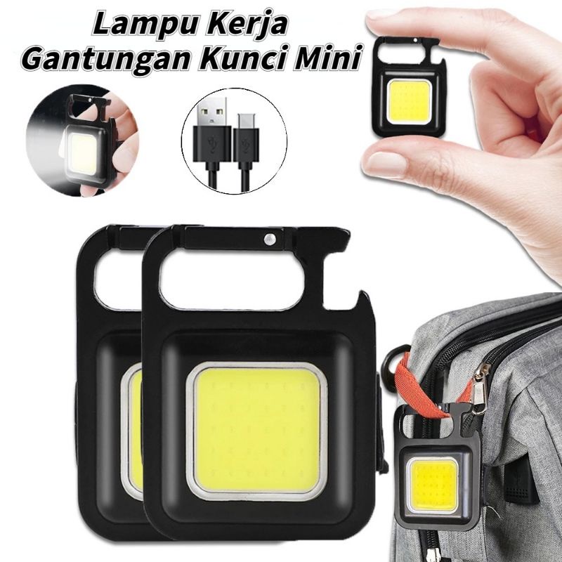 Led Senter Mini BAHAN BESI BUKAN PLASTIK Lampu Berkemah di Luar Ruangan Mini COB Lampu Kerja Perbaikan Lampu Pembuka Botol / Lampu cukur Gunting Rambut Saat Mati Listrik / Lampu Portable / Senter Ajaib Serbaguna