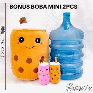 Boneka Boba Jumbo Besar Bonus 2pcs Boba Mini Harga Termurah Sebesar Ukuran Galon Tinggi 45cm Kain Ha