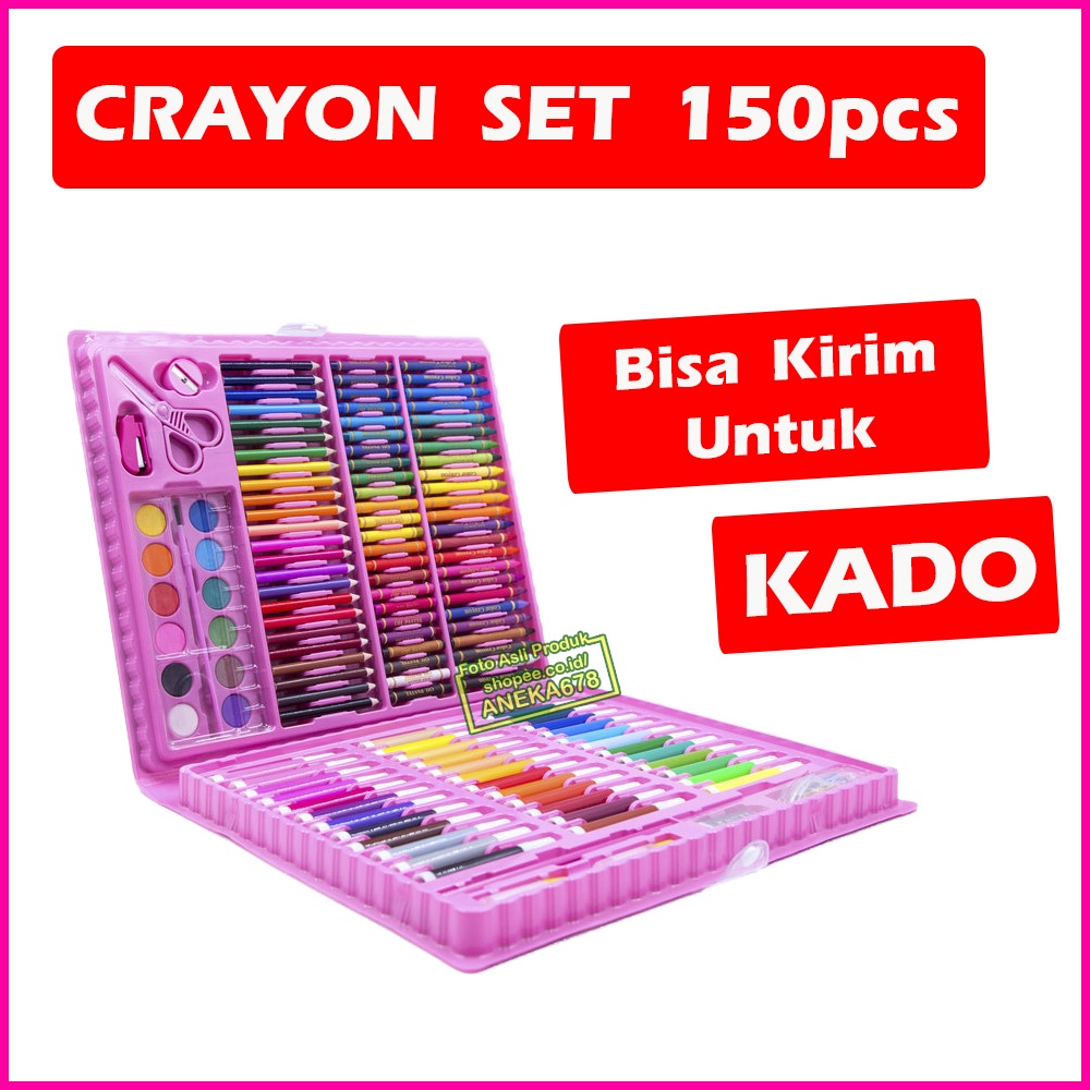 CRAYON ART SET 150 PCS MENGGAMBAR ANAK KADO GIFT UNIK PESTA ANAK ULTAH KID SETS