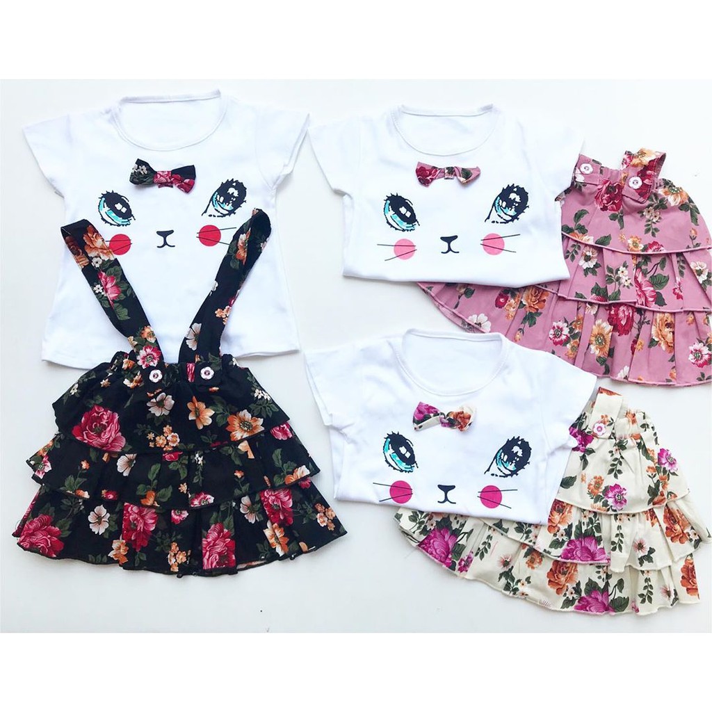 Miiko Overall Baju Setelan Jumper Rok Kaos Pergi Lucu Fashion Anak Bayi Perempuan Cewek Terlaris-5