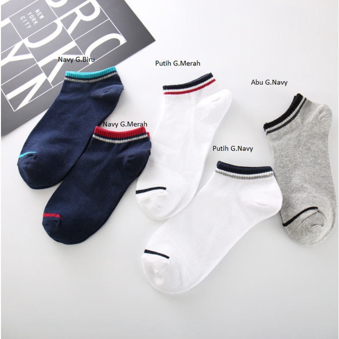 Kaos Kaki Pria Wanita Pendek Angkle One Line Cotton Socks SCH023