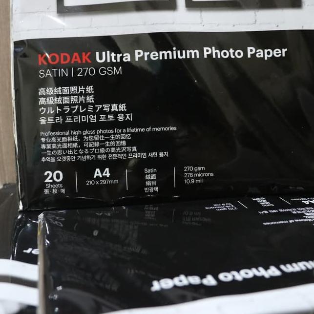 

Sudah READY.. Kodak Ultra Premium Photo Paper SATIN 270GSM (20pcs/pax), A4