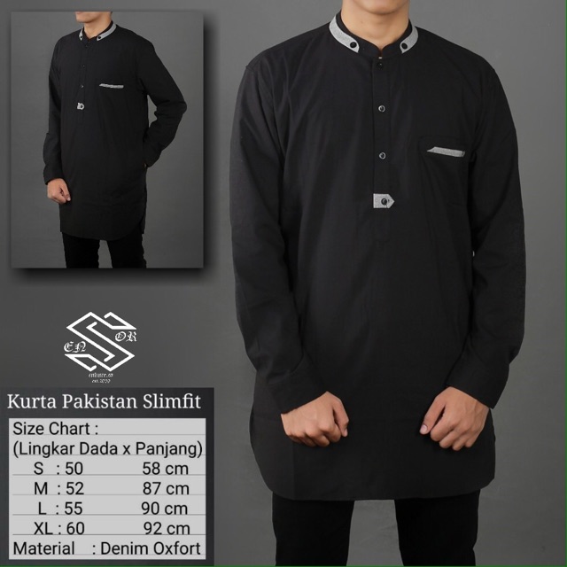 Baju Koko Kurta Pria Hitam Dewasa Lengan Panjang Terlaris Shopee Indonesia