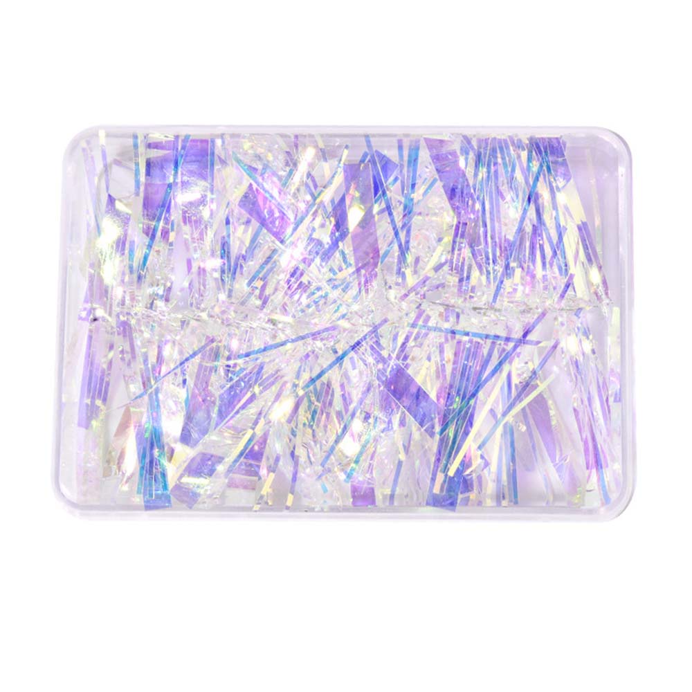 MXBEAUTY Irregular Aurora Cellophane Fragments Colorful Transfer Paper Nail Foil Film Gradient Mirror Glitter Decal DIY Laser Irregular Strip Candy Paper Manicure Tools Nail Stickers