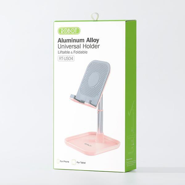 ROBOT RT-US04 Liftable &amp; Foldable Aluminum Alloy Universal Phone Holder - Garansi Resmi 1 Tahun