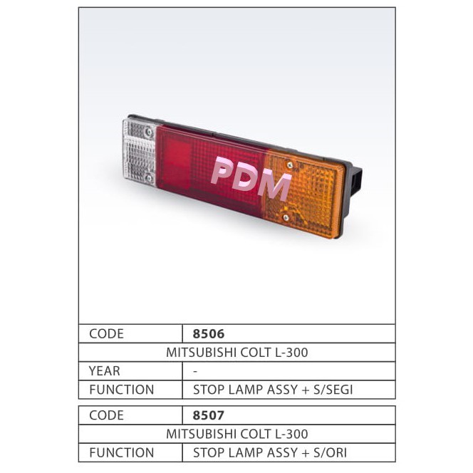 8507 Stop Lamp Assy Lampu Stop Rem Belakang Colt L-300 L 300 L300 Socket Original