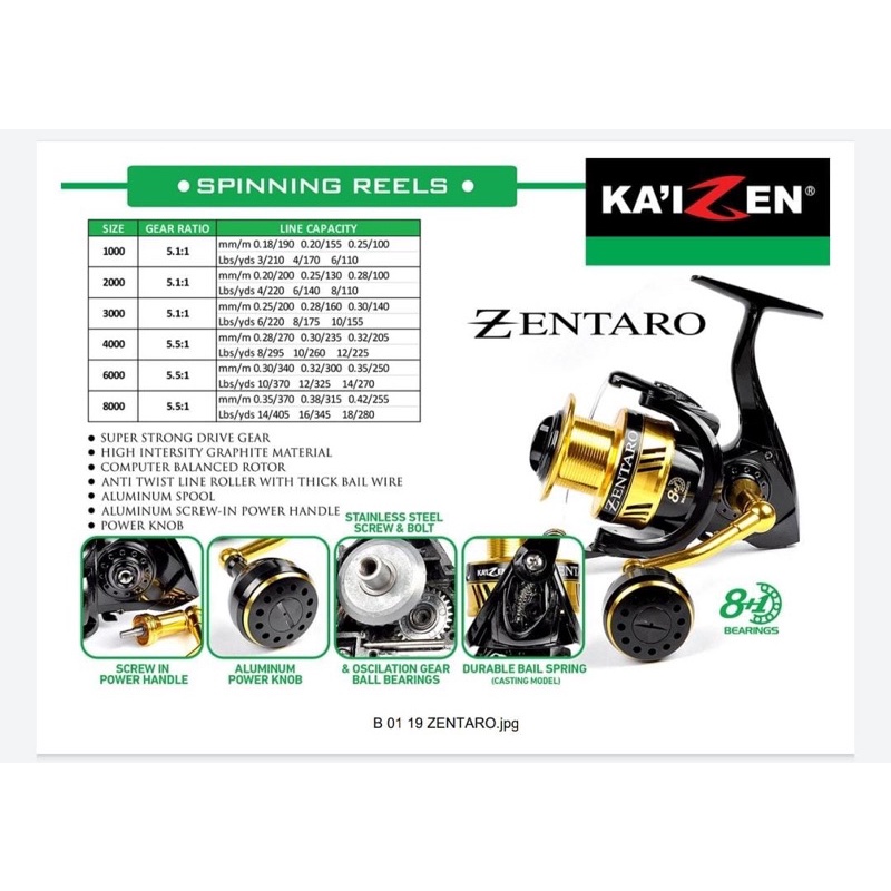 REEL KAIZEN ZENTARO POWER HANDLE ORIGINAL (1000-8000)