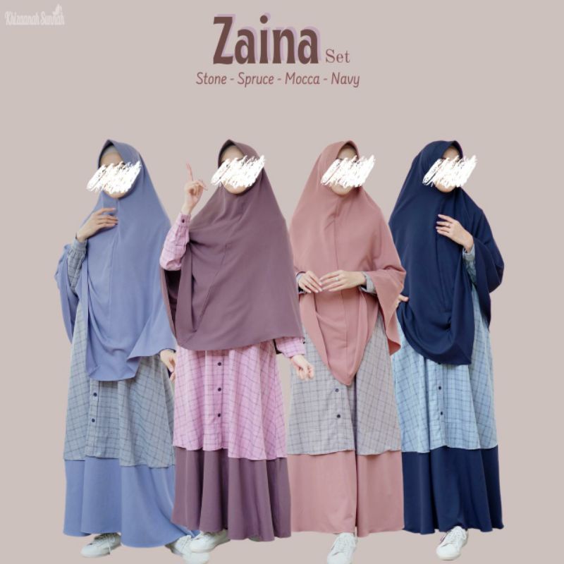 Gamis Syari Zaina Set by khizananah sunnah
