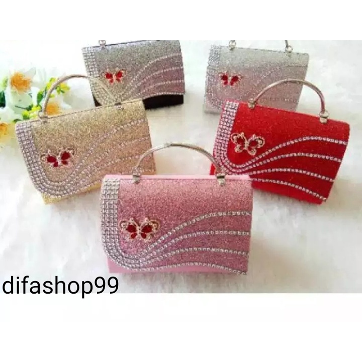 TAS PESTA KUPU MODEL CLUCTH DAN SELEMPANG TERKESAN MEWAH DAN ELEGAN READY DERA SHOP99