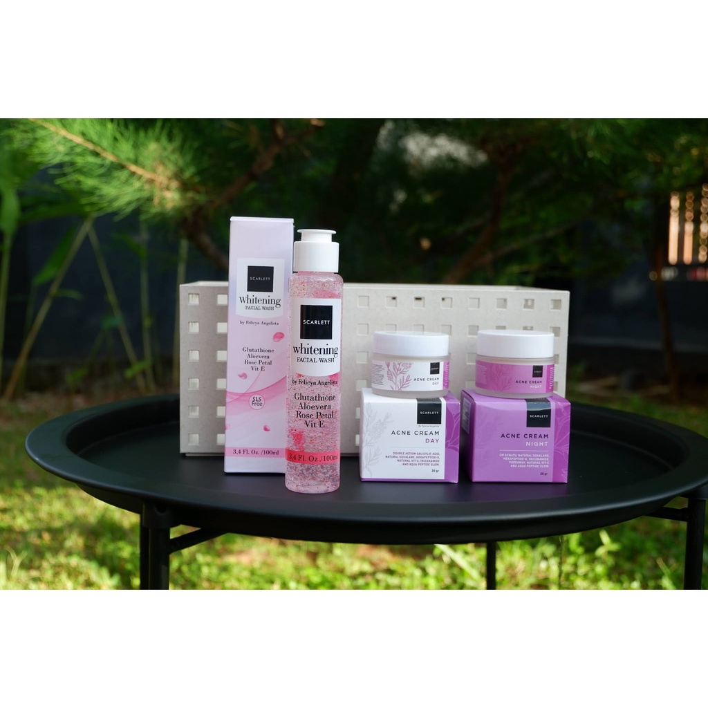 [COD] Paket 4in1 Scarlett Acne Series - Facial Wash + Acne Serum + Acne Day + Night Cream Original
