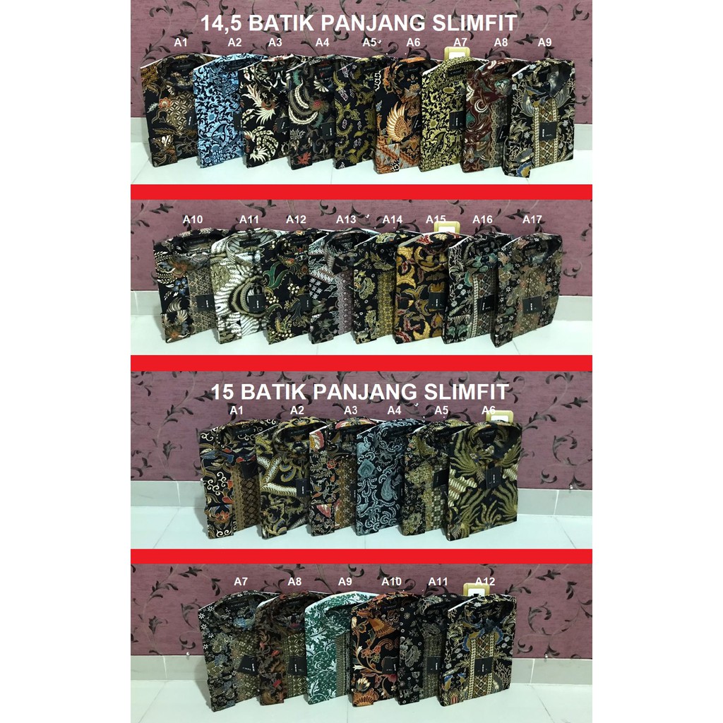 Kemeja Alisan  Batik Slimfit Reguler Panjang 14 5 M 16 