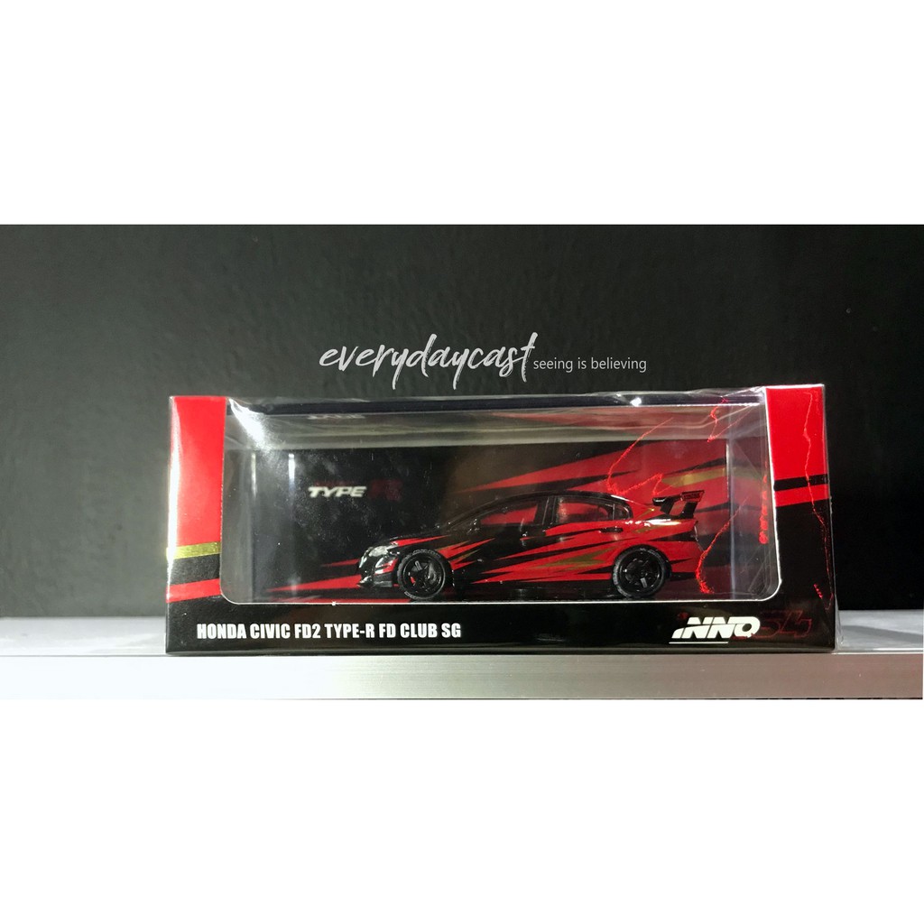 INNO64 Honda Civic FD2 Mugen RR FD Club SG BLACK *Singapore Toys Network Special*
