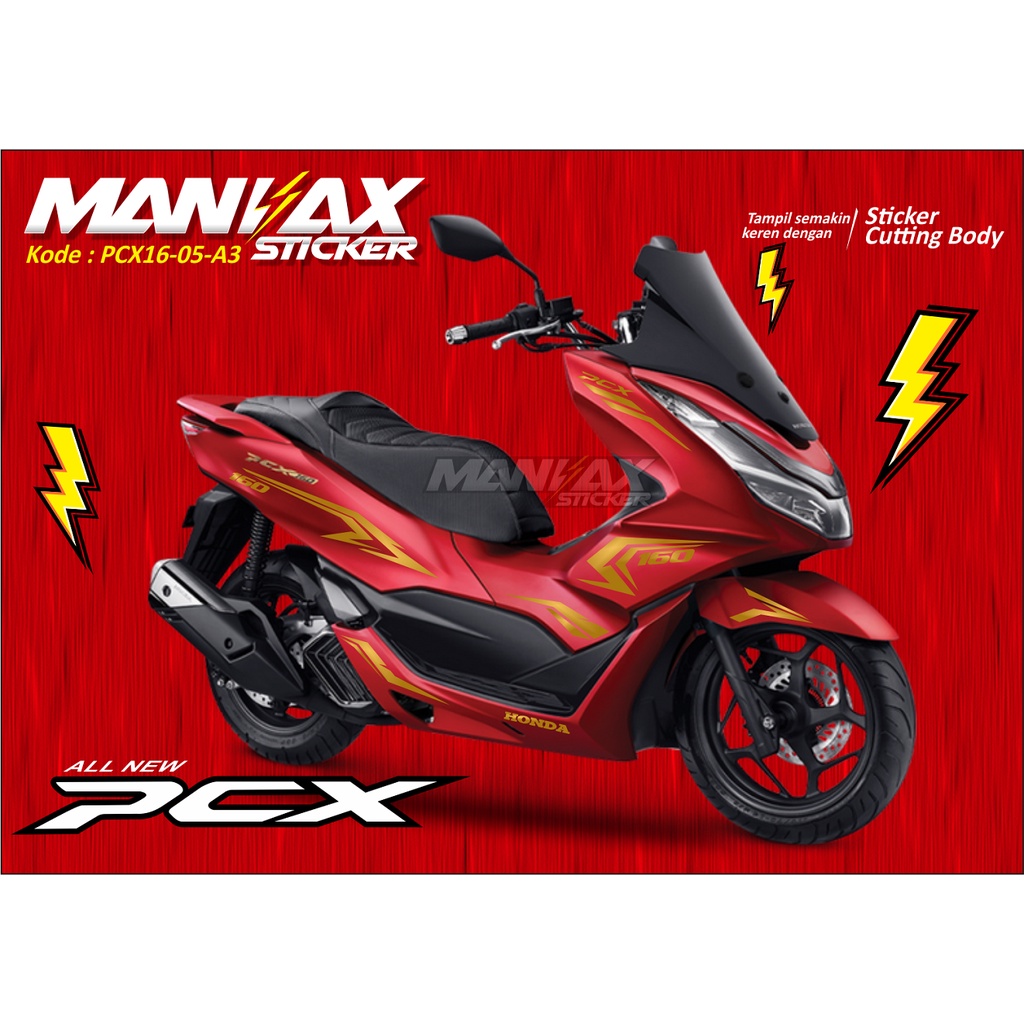 Striping cutting HONDA PCX ALL NEW 160 HONDA PCX - Sticker PCX 160 2022 GOLD - PCX16.05