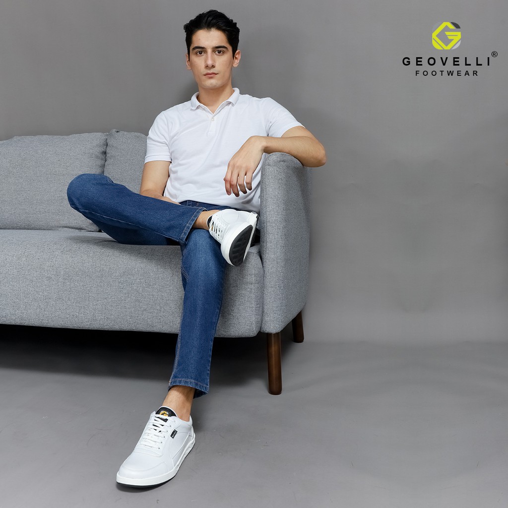 Sneakers Pria Sneakers Casual Putih Polos Keren Model Kekinian