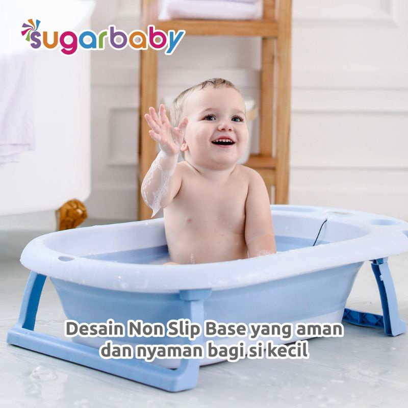 Sugarbaby Foldable Baby Bathtub with Digital Thermometer / Bak Mandi Lipat Dengan Termometer Air Digital F88 / Bak Mandi Anak