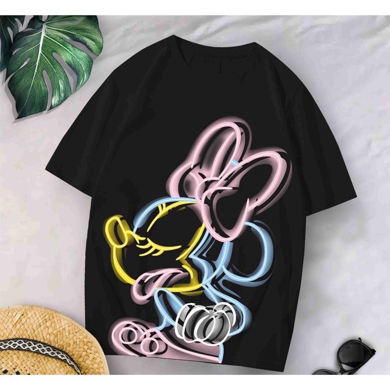 Baju kaos oversize xl tee tshirt cewe wanita dewasa remaja abg motif terbaru-Minnie light