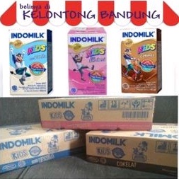 Indomilk Kids 115 nl Coklat Stroberi Full Cream Susu UHT per dus box karton