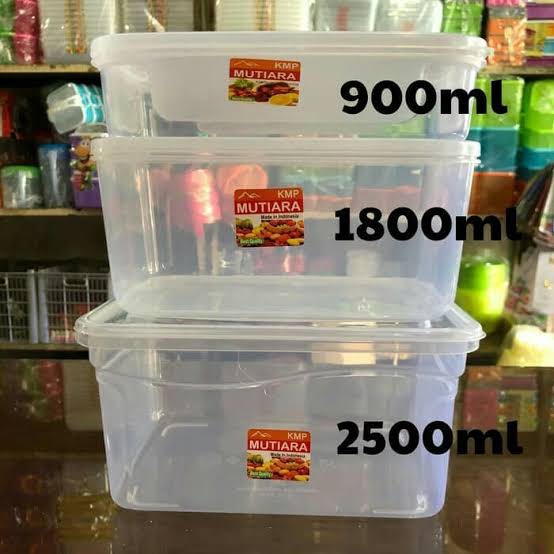 Kotak Makan Plastik 1800mL / Sayur / Tempat Penyimpan Serbaguna / Wadah Makanan Transparan / Toples Kotak Lunch Box