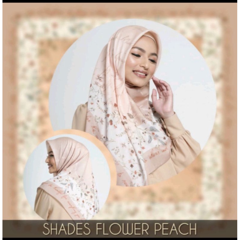 Mandjha Ivan Gunawan Scarf Shades Flower Cream Beige,Ready Warna Pink Biru, Hijau Hitam,Coklat Hitam