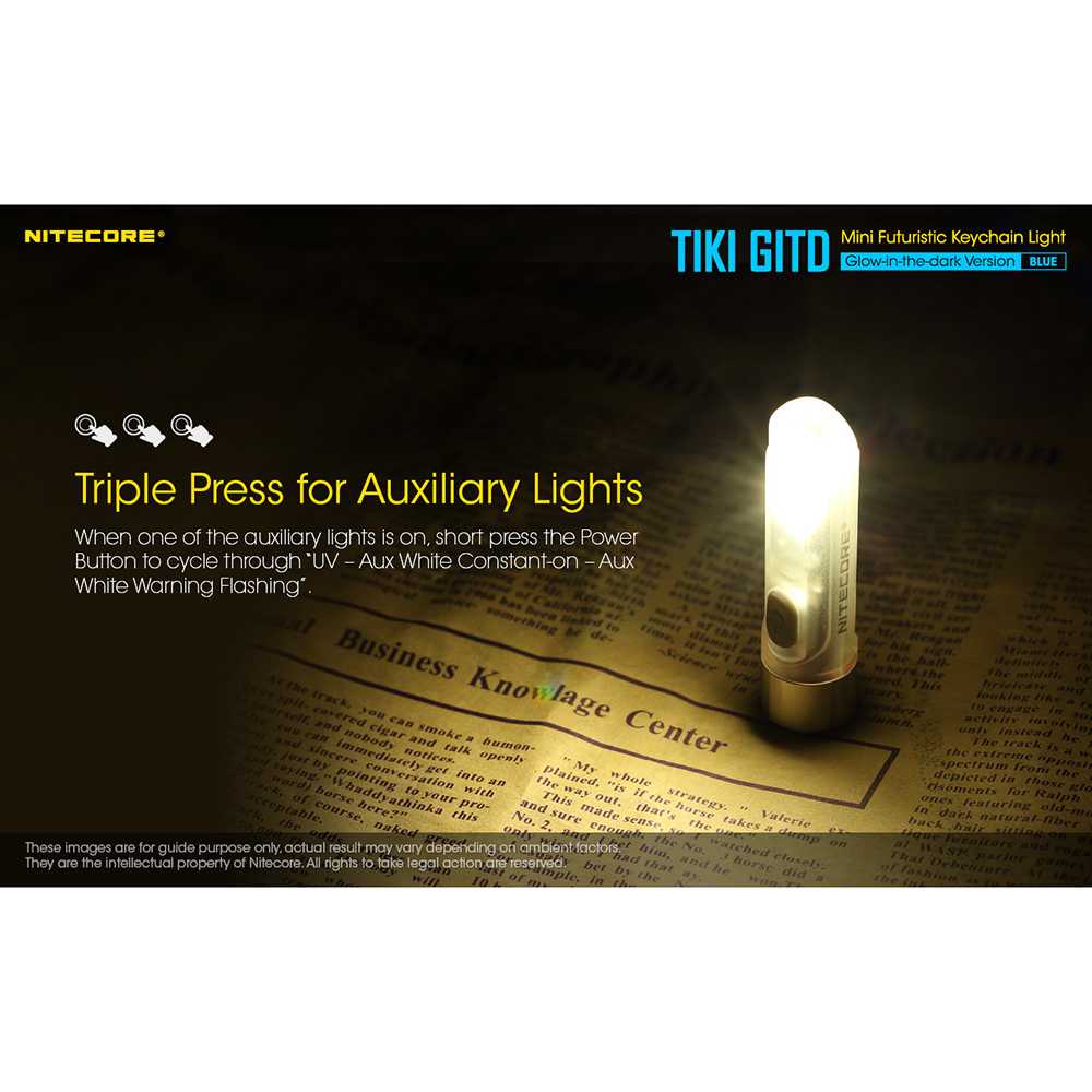 IDN TOOLS - Nitecore TIKI GITD Senter LED Glow In The Dark OSRAM P8 300 Lumens