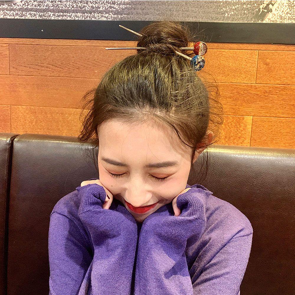 Agustina Jepit Rambut Elegan Shiny Barrette Hiasan Kepala Perhiasan Logam Foil Emas Hair Clips