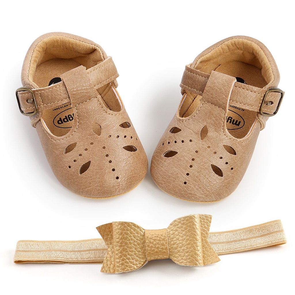 (free headband) 0-18m SEPATU BAYI ANAK SHOES PEREMPUAN CASUAL GAUL RMRS RAB CREAM