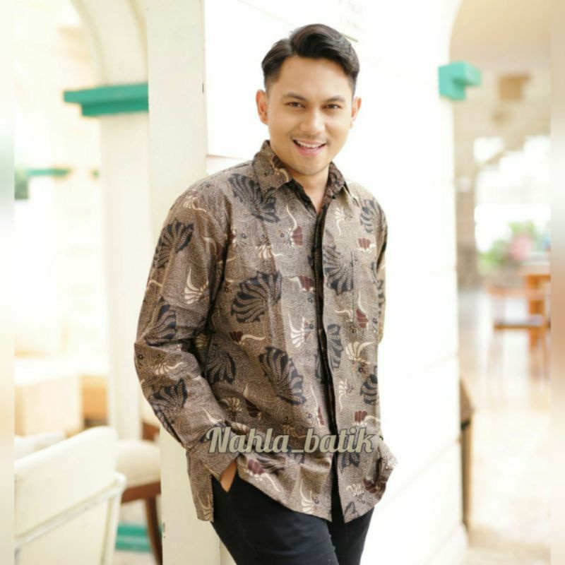 Baju Batik Pria Lengan Panjang Premium Best Seller Nahla Original batik-Kerang