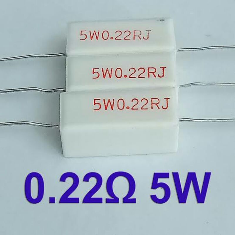 Resistor kapur 5watt 0.22ohm