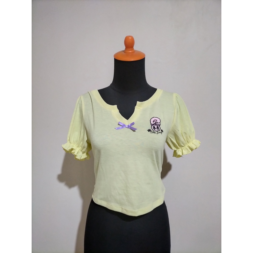 C&C PRELOVED ORIGINAL POMELO T-SHIRT KUNING WANITA ESTHER BUNNY C-052
