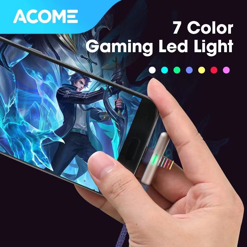 ACOME Gaming Cable Data TYPE-C Fast Charging Kabel Data QC3.0 3 A Garansi 1 Thn AWC010S