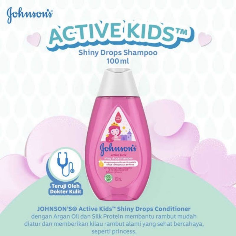 JOHNSON'S ACTIVE KIDS SHINY DROPS SHAMPOO GIRL 100ml - SAMPO BAYI