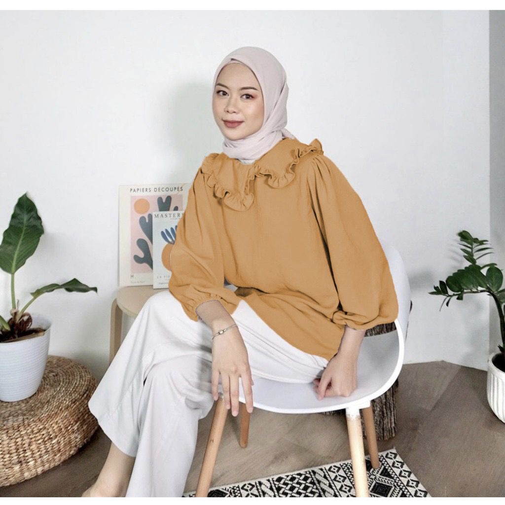 1KG MUAT 5PCS | DEWI BLOUSE RUFFLE REMPEL AIRFLOW HITS OOTD SELEBGRAM FASHION GROSIR WANITA TERMURAH