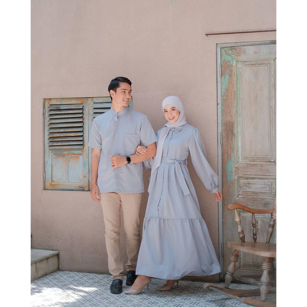 Gamis couple alaya (NO HIJAB ) / gamis couple pasangan / couple muslim / kapel muslim kondangan