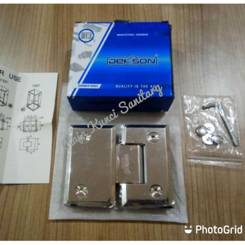 Shower Hinge Dekson/DekksolSH 5303 (GG) PSS/Engsel Kaca Ke Kaca 180 ,Derajat