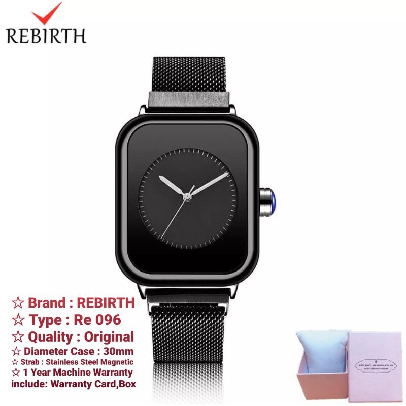 Jam Tangan Wanita Rebirth RE 096 Original Garansi Mesin 1 Tahun
