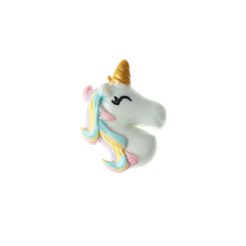10pcs Hiasan Bentuk Unicorn Bahan Resin Cabochon Flatback Untuk Dekorasi Scrapbookhandphone Diy