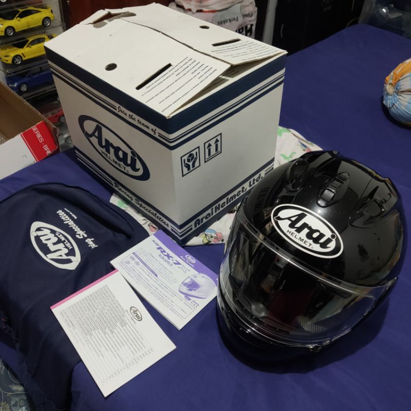 arai rx7x rx-7x glass black metallic hitam glossy not rr5 agv shoei x14 xspirit corsa pista hjc nola
