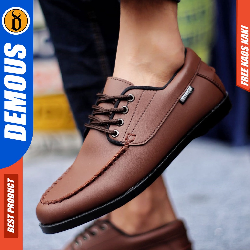 DEMOUS MONZ Sepatu Kasual Formal Casual Kulit Pu Kerja Pria