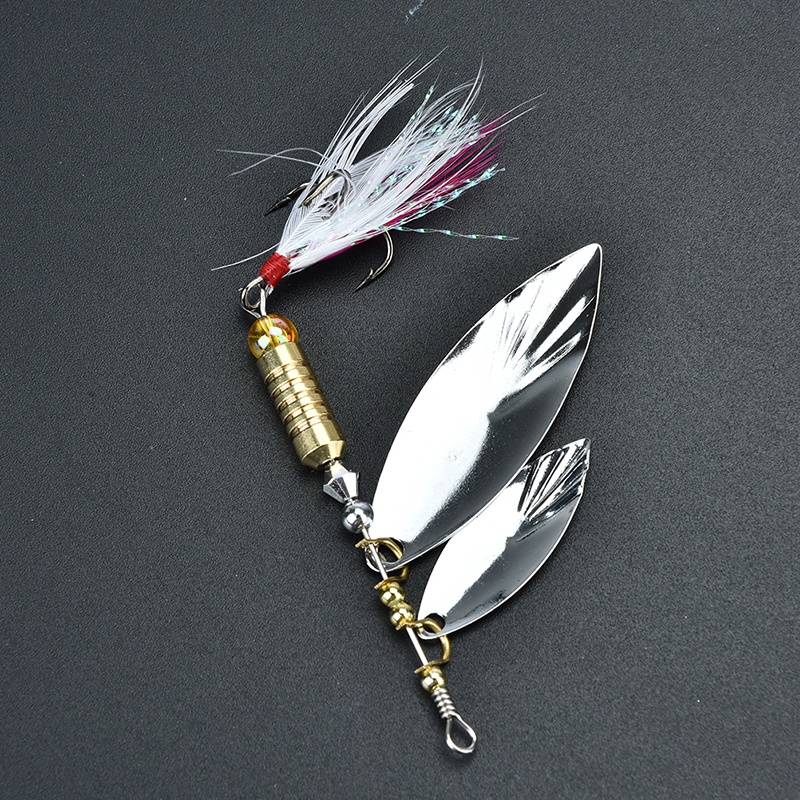 {LUCKID}7g fishing lure spoon bait ideal for bass trout perch pike rotating fishing