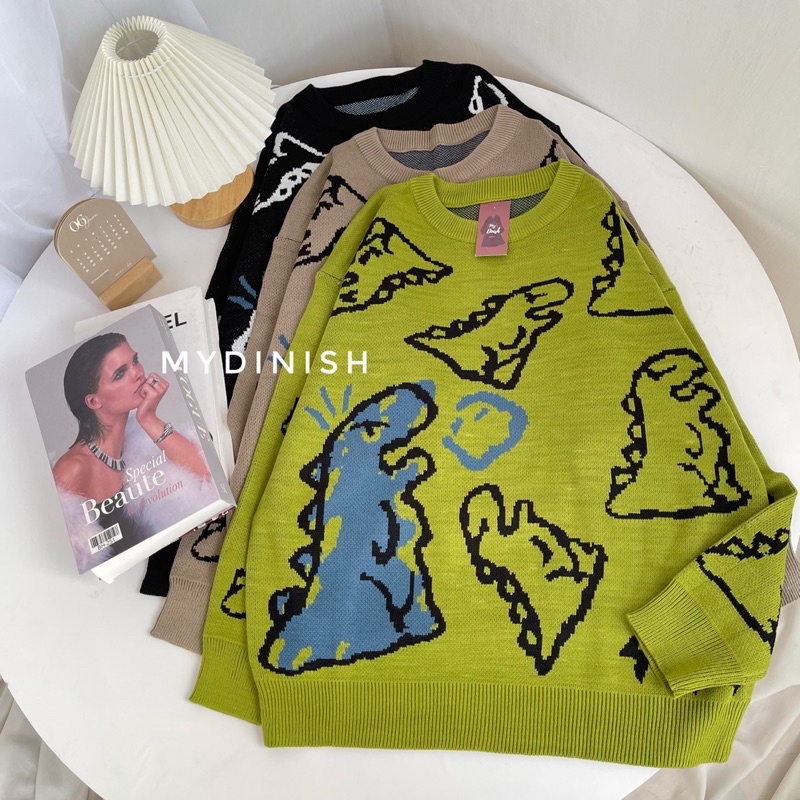 Dino Oversize Sweater Rajut Terbaru