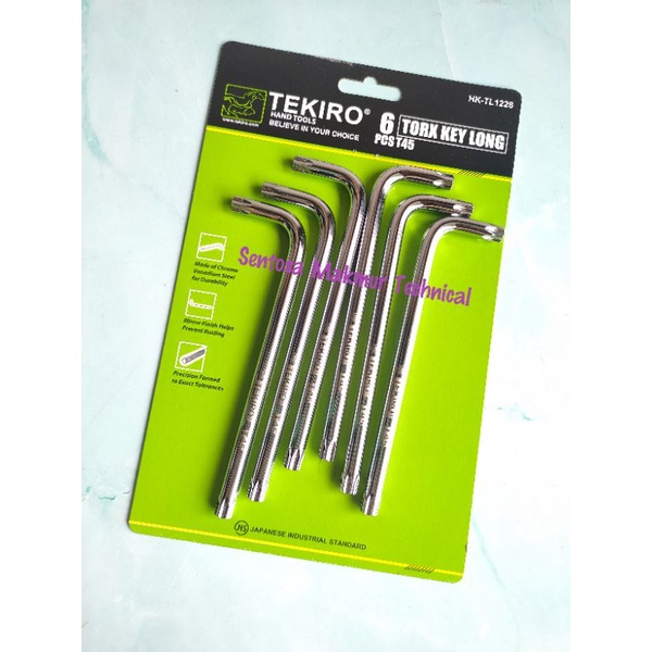 TEKIRO T45 Kunci L Bintang Bunga Cakram Panjang Torx Key Long