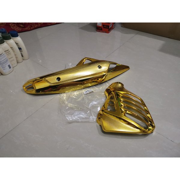Tutup Cover Knalpot Dan Radiator Nmax 155 Chrome Gold